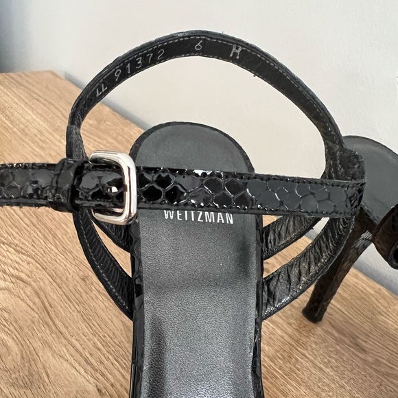 Stuart Weitzman croc embossed platform sandals 6 - Picture 3 of 5